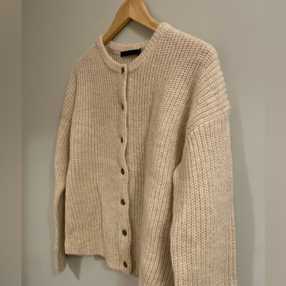 NEW Jenni Kayne Hayes Crewneck Alpaca Wool Cardigan in Sand Beige | size XS - Picture 9 of 9